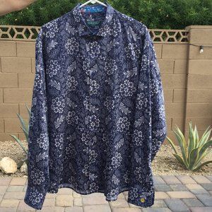 Souleiado France Slim Fit Floral pattern long sleeve Button up Shirt 5